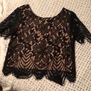Express Cropped lace top